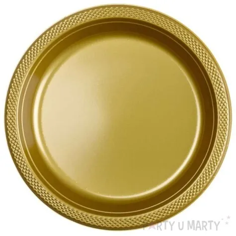 talerzyki plastikowe amscan l zlote 22 8 cm 10 szt