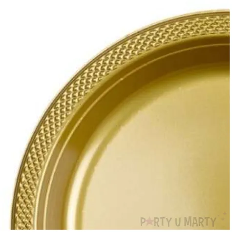 talerzyki plastikowe amscan l zlote 22 8 cm 10 szt