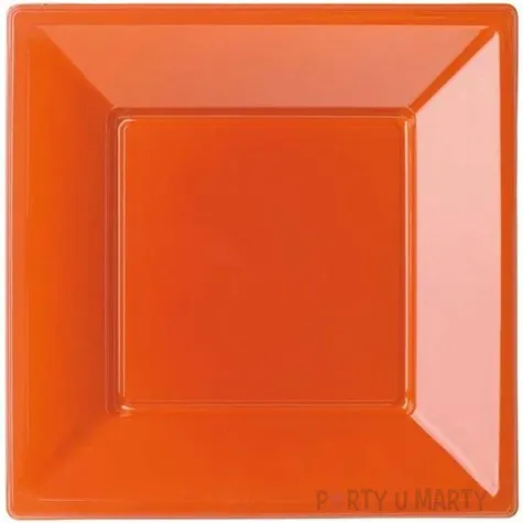 talerzyki plastikowe classic kwadrat bbs pomaranczowe 18 cm 6 szt