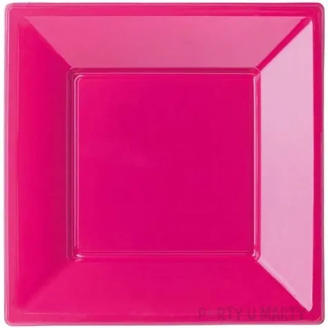 talerzyki plastikowe classic kwadrat bbs rozowy 18 cm 6 szt