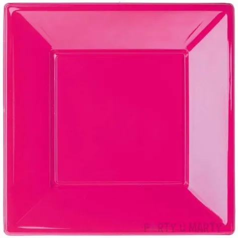 talerzyki plastikowe classic kwadrat bbs rozowy 23 cm 6 szt