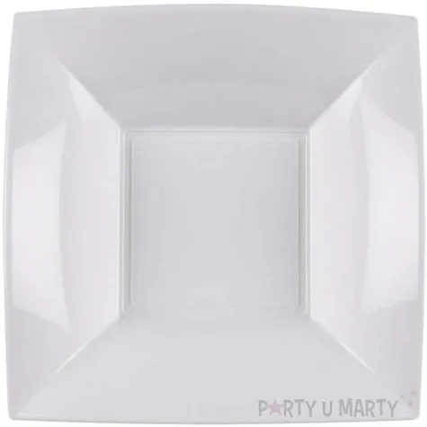 talerzyki plastikowe deluxe kwadratowe bialy goldplast 18 cm 8 szt