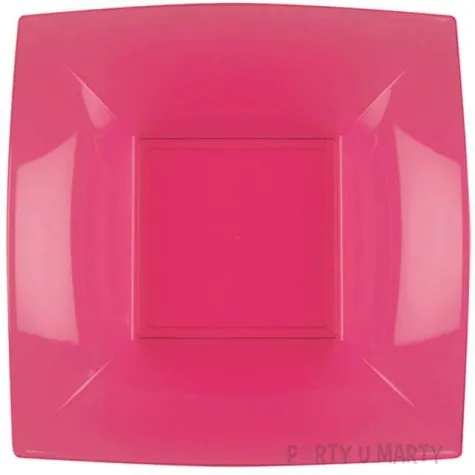 talerzyki plastikowe deluxe kwadratowe fuksja goldplast 18 cm 8 szt