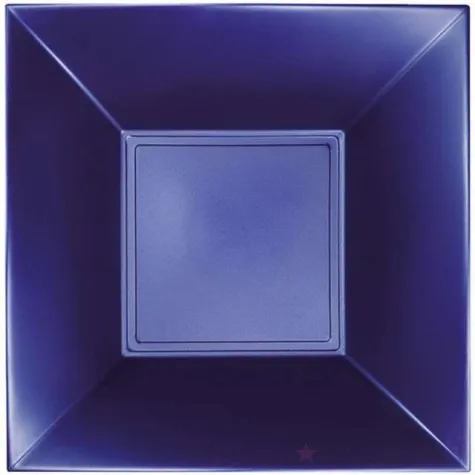 talerzyki plastikowe deluxe kwadratowe niebieski perlowy goldplast 18 cm 8 szt