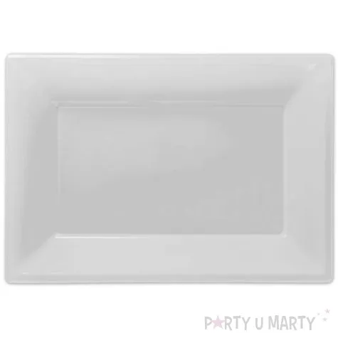 talerzyki plastikowe prostokat amscan biale 33 x 23 cm 3 szt