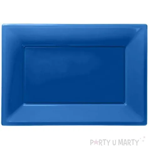 talerzyki plastikowe prostokat amscan niebieskie 33 x 23 cm 3 szt