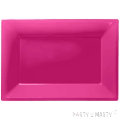 talerzyki plastikowe prostokat amscan rozowe 33 x 23 cm 3 szt