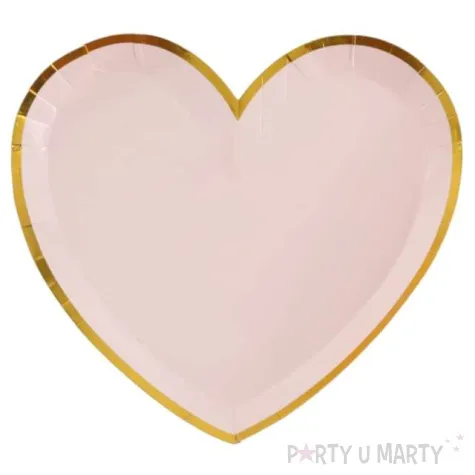 talerzyki serca pozlacane rozowe santex 23 cm 10 szt
