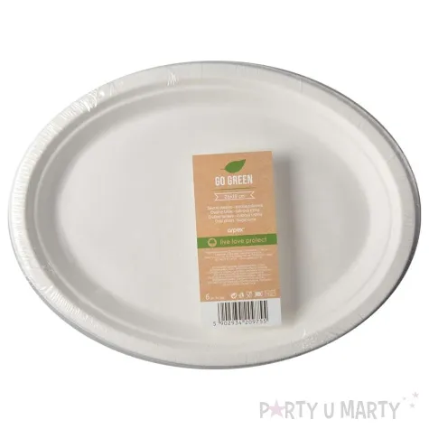 talerzyki trzcina cukrowa go green owalne arpex 26x19 cm 6 szt