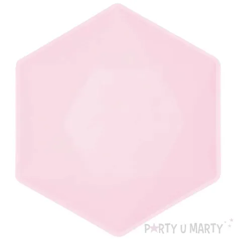 talerzyki vert decor heksagonalne rozowy amscan 26 1 cm 6 szt