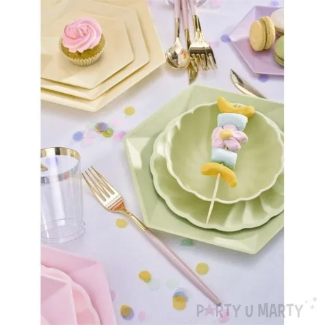 talerzyki vert decor heksagonalne rozowy jasny amscan 20 8 cm 6 szt