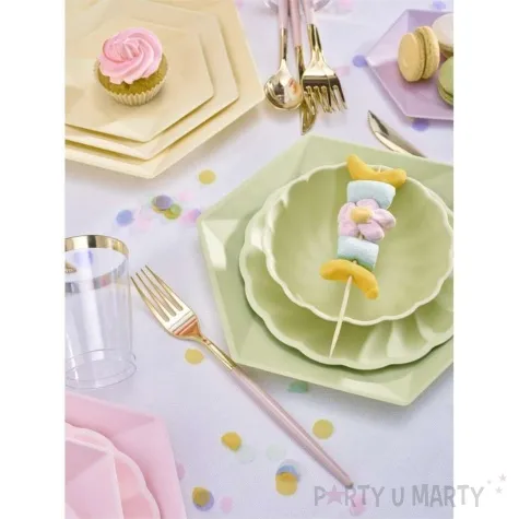 talerzyki vert decor heksagonalne zolty amscan 26 1 cm 6 szt