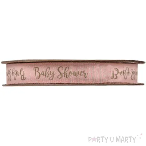 tasiemka baby shower sticky rozowa santex 10 mm 3 m