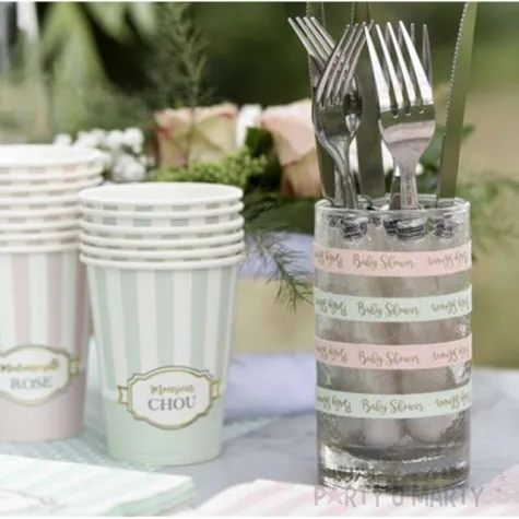 tasiemka baby shower sticky rozowa santex 10 mm 3 m