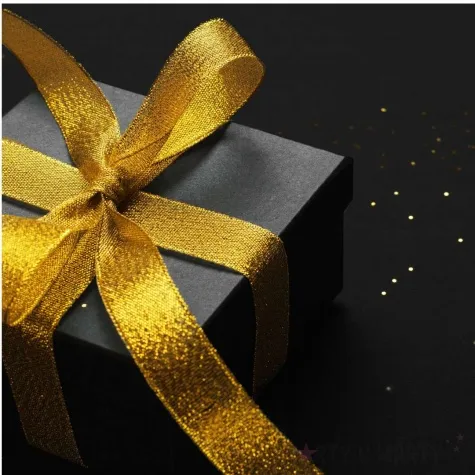 tasiemka brokatowa classic zloty czakos 25 mm 22 m