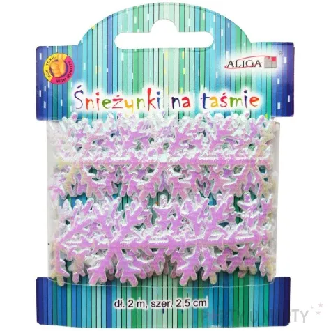 tasiemka ozdobna sniezynki opalizujace aliga 2 m