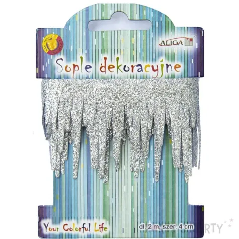 tasiemka ozdobna sople lodu srebrny aliga 2 m