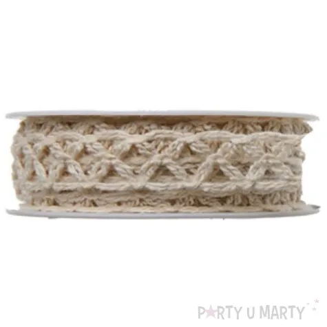 tasiemka poliestrowa koronkowa ecru santex 15 mm 5 m