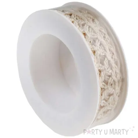 tasiemka poliestrowa koronkowa ecru santex 15 mm 5 m