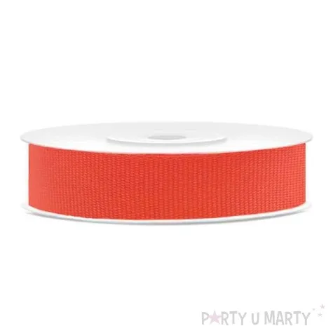tasiemka rypsowa czerwona neonowa 15mm 25m