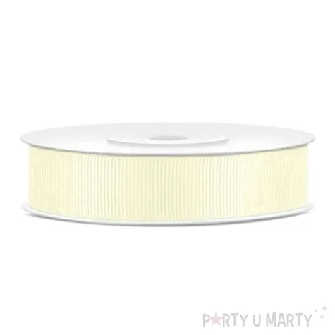 tasiemka rypsowa kremowa jasna 15mm 25m