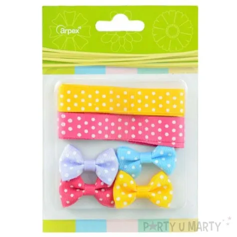 tasiemka rypsowa zestaw z kokardka mix z fioletem arpex