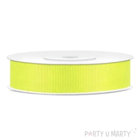 tasiemka rypsowa zolta neonowa 15mm 25m