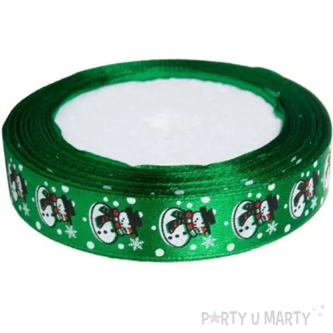 tasiemka satynowa balwanek zielona 15 mm 16 m