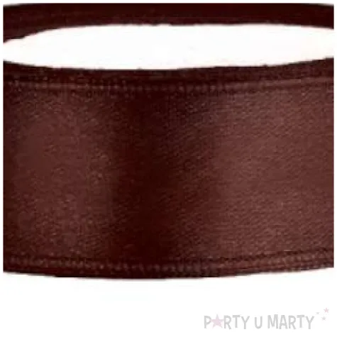 tasiemka satynowa brazowa 12 mm 25 m