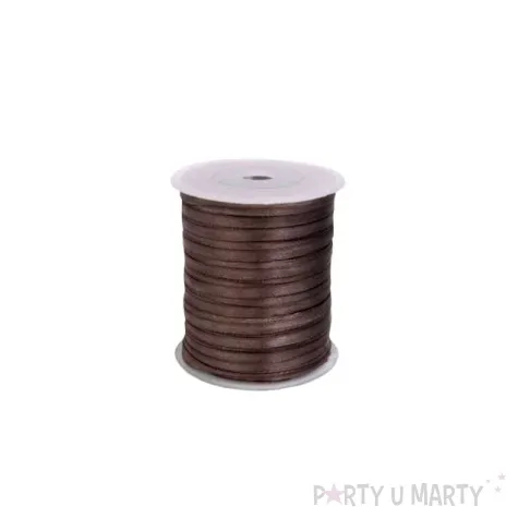 tasiemka satynowa brazowy 3 mm 90 m 1 szt