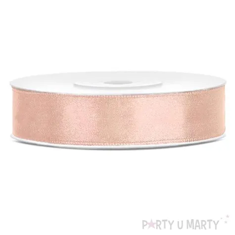 tasiemka satynowa brzoskwiniowa jasna 12 mm 25 m