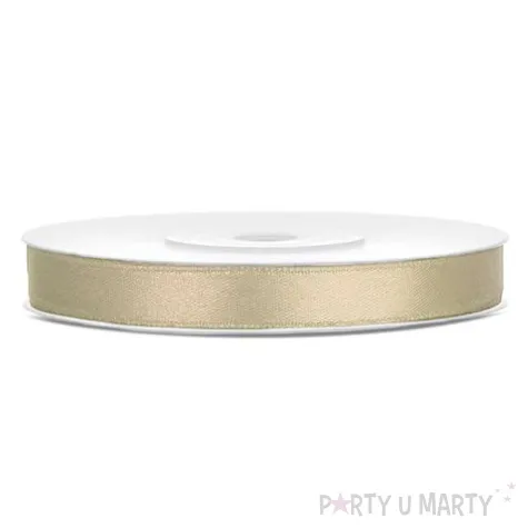 tasiemka satynowa classic bezowa partydeco 6 mm 25 m