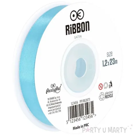 tasiemka satynowa classic blekitny partypal 12 mm 23 m
