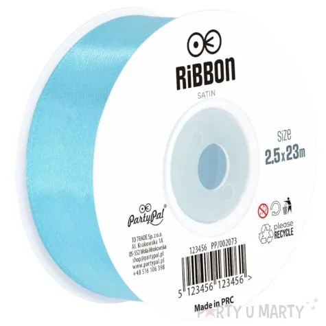 tasiemka satynowa classic blekitny partypal 25 mm 23 m