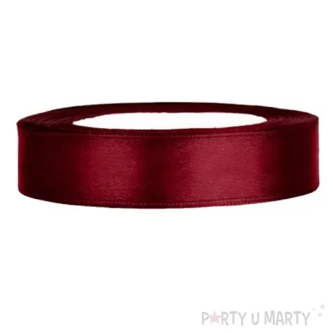 tasiemka satynowa classic bordowy partydeco 12 mm 25 m