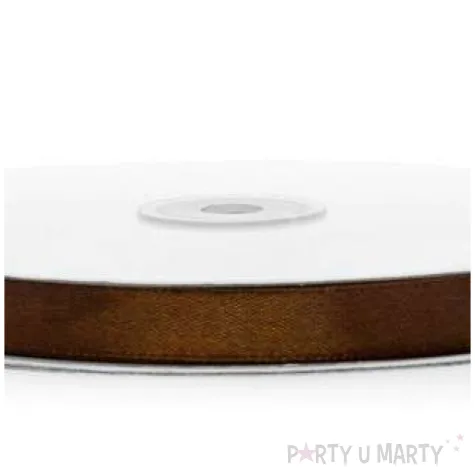 tasiemka satynowa classic brazowa partydeco 12mm 100m