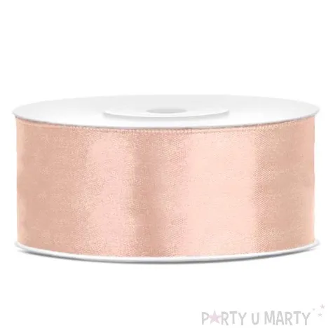 tasiemka satynowa classic brzoskwiniowa jasna partydeco 25 mm 25 m