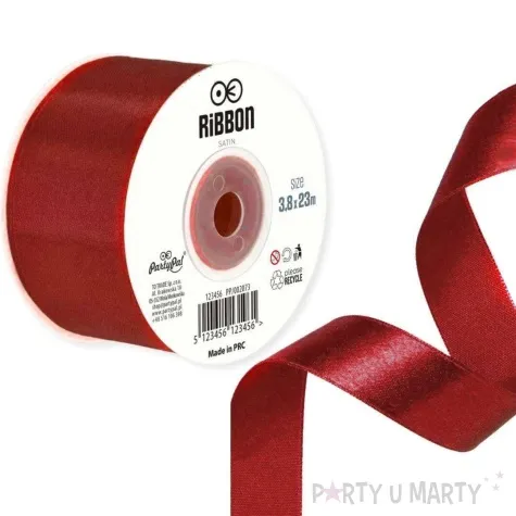 tasiemka satynowa classic burgundowy partypal 38 mm 23 m