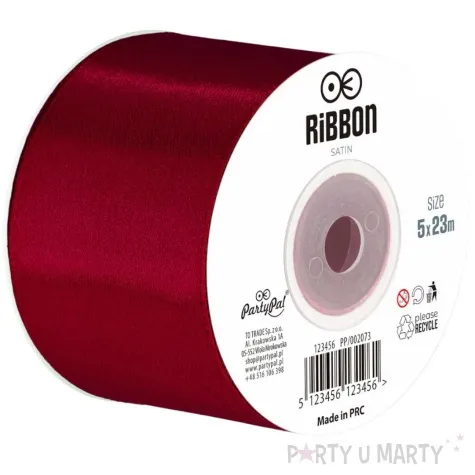 tasiemka satynowa classic burgundowy partypal 50 mm 23 m