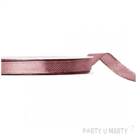 tasiemka satynowa classic ciemny brudny roz partydeco 6 mm 25 m