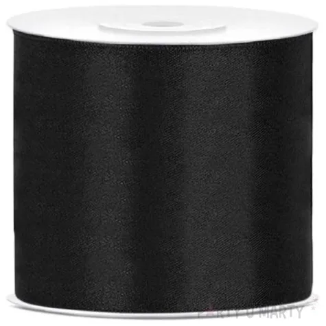 tasiemka satynowa classic czarna partydeco 75 mm 25 m