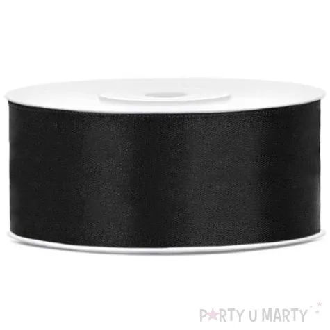 tasiemka satynowa classic czarna topgift 60 mm 60 m