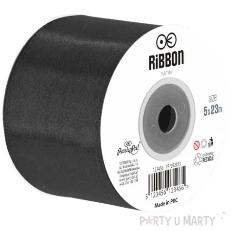 tasiemka satynowa classic czarny partypal 50 mm 23 m