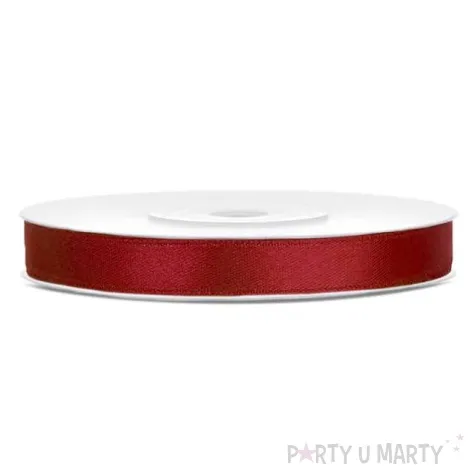 tasiemka satynowa classic czerwona ciemna partydeco 6 mm 25 m