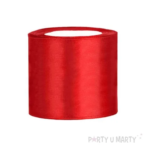 tasiemka satynowa classic czerwona partydeco 75 mm 25 m