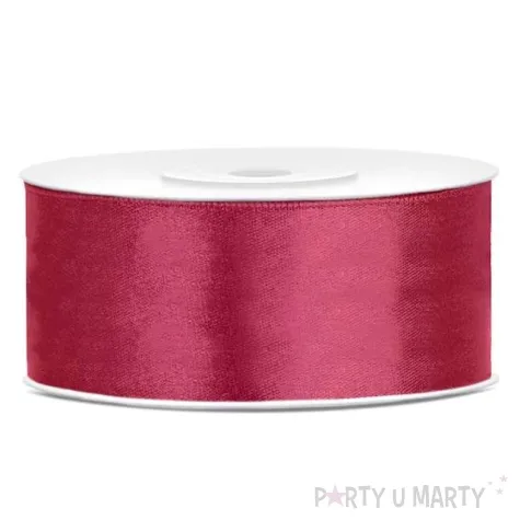 tasiemka satynowa classic czerwone wino partydeco 25 mm 25 m
