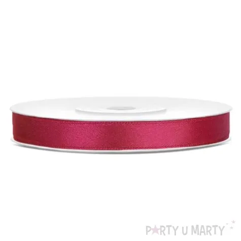 tasiemka satynowa classic czerwone wino partydeco 6 mm 25 m