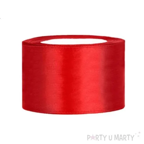 tasiemka satynowa classic czerwony partydeco 38 mm 25 m