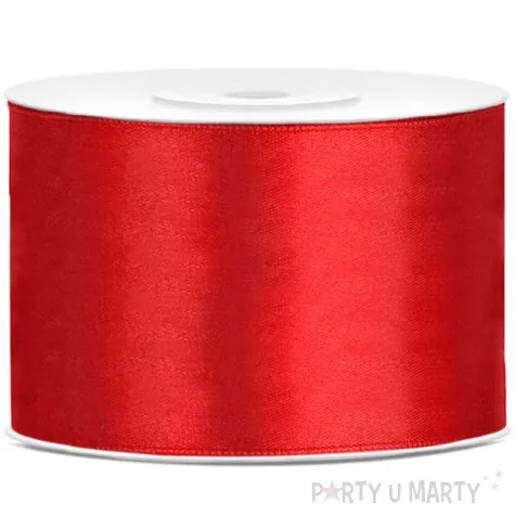 tasiemka satynowa classic czerwony partydeco 50 mm 25 m