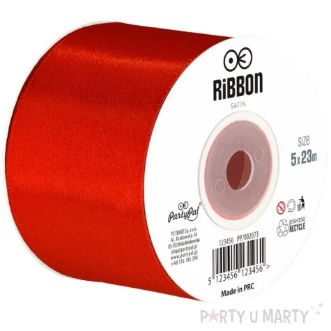 tasiemka satynowa classic czerwony partypal 50 mm 23 m
